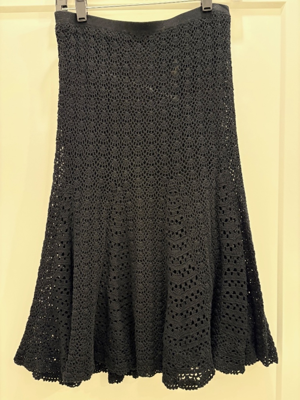 CYNTHIA STEFFE Black Crochet Lined Skirt; Size: XS